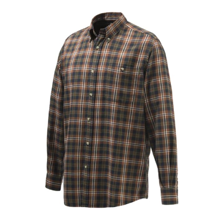 Beretta Wood Flannel Button Down Shirt (Tobacco)